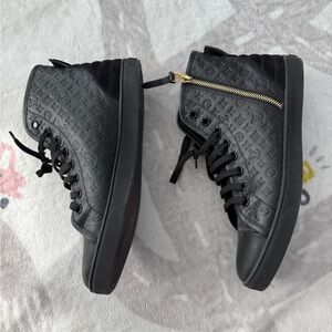 Louis Vuitton Black High-Tops with Gold Accent